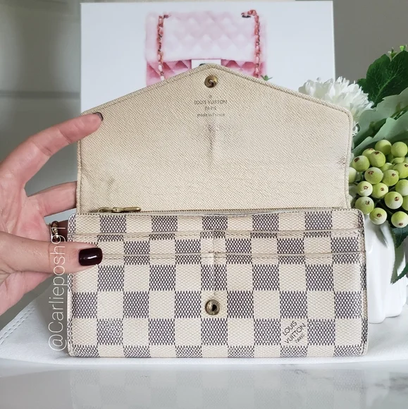 **SOLD** Authentic Pre-owned Louis Vuitton Damier Azur Sarah Flap Wallet - Picture 6 of 15